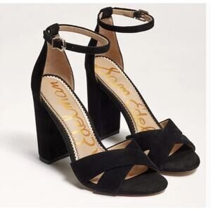 NWOT Sam Edelman Yancy Heels 11 Black Suede Pumps Sandals Cocktail Academia